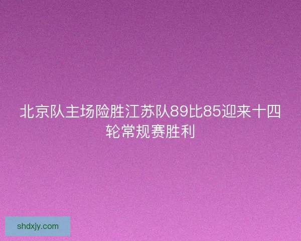 北京队主场险胜江苏队89比85迎来十四轮常规赛胜利
